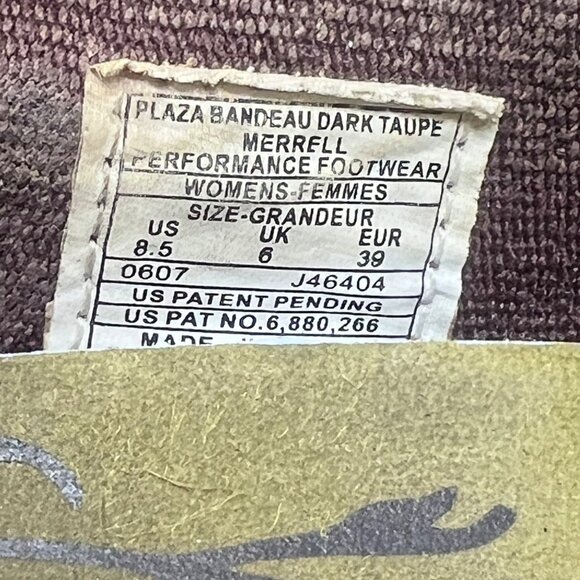 Merrell Womens Plaza Bandeau Mary Jane Shoes Suede Leather Dark Taupe Size 8.5 - Picture 9 of 10